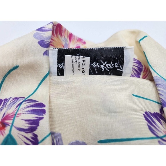 NWT VTG 70s Helen Fabrikant Floral Bow Secretary Blouse Women's Size 8 - Picture 11 of 12